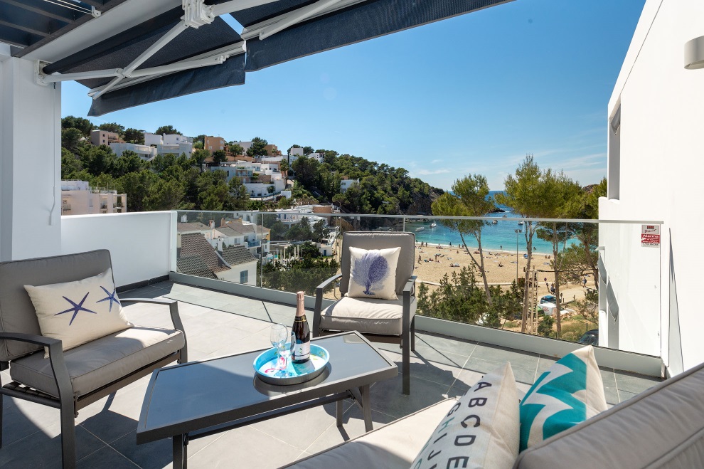 1 bedroom frontline penthouse for sale in Cala Vadella, Ibiza.