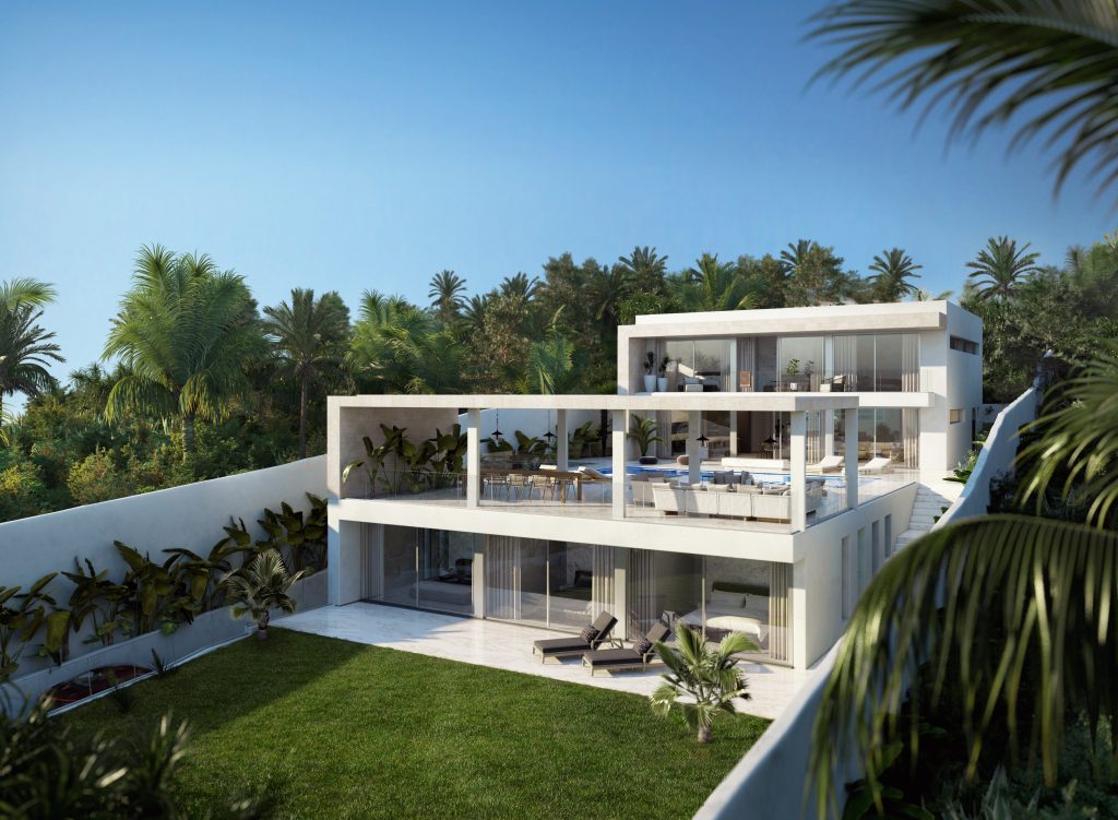 Sea view plots for sale with the project to build 2 villas in Talamanca, Ibiza.