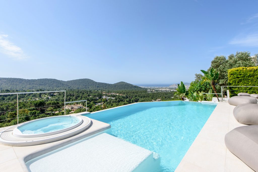 Modern 6 bedroom villa for sale close to Ibiza Town with sea views.