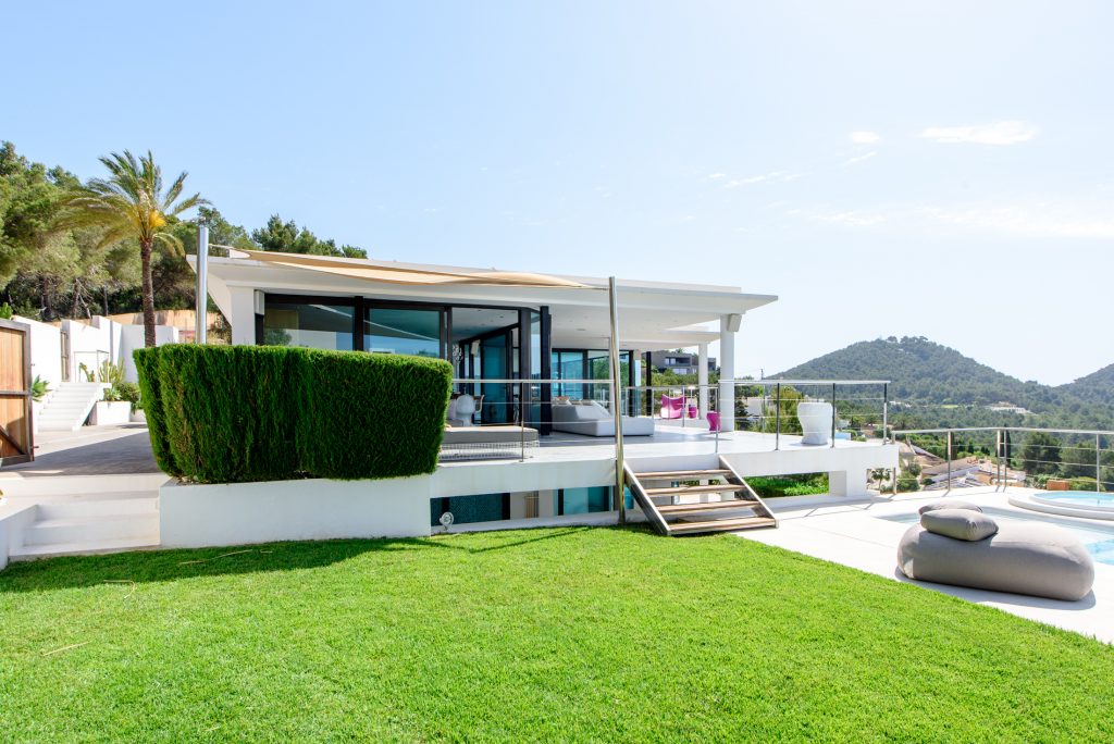 Modern 6 bedroom villa for sale close to Ibiza Town with sea views.
