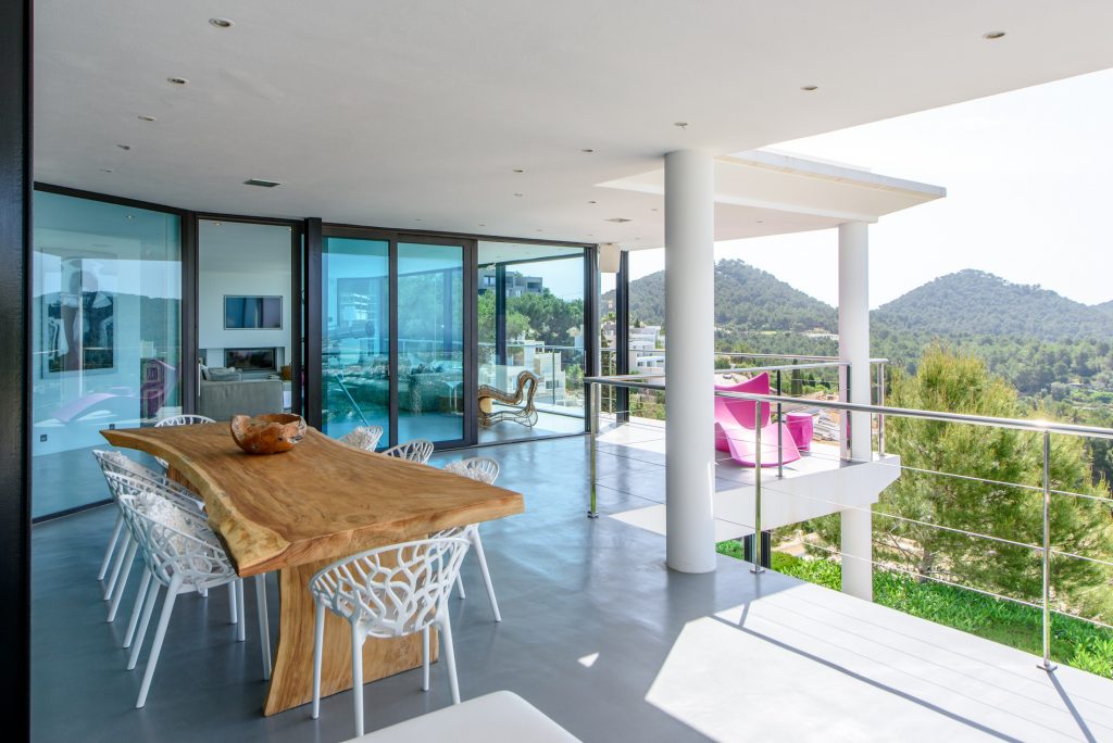 Modern 6 bedroom villa for sale close to Ibiza Town with sea views.