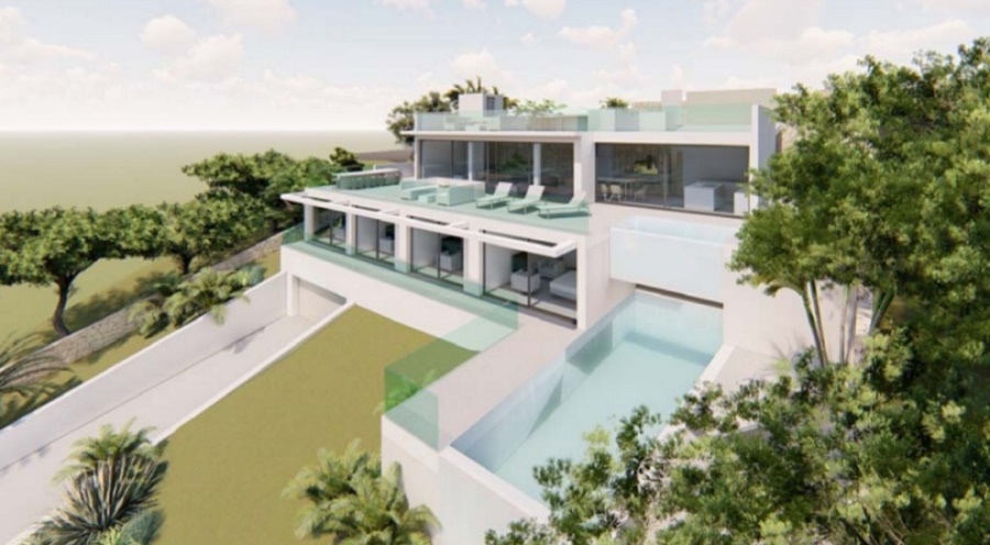 New to build 5 bedroom villa for sale in Cala Salada, Ibiza, Spain.