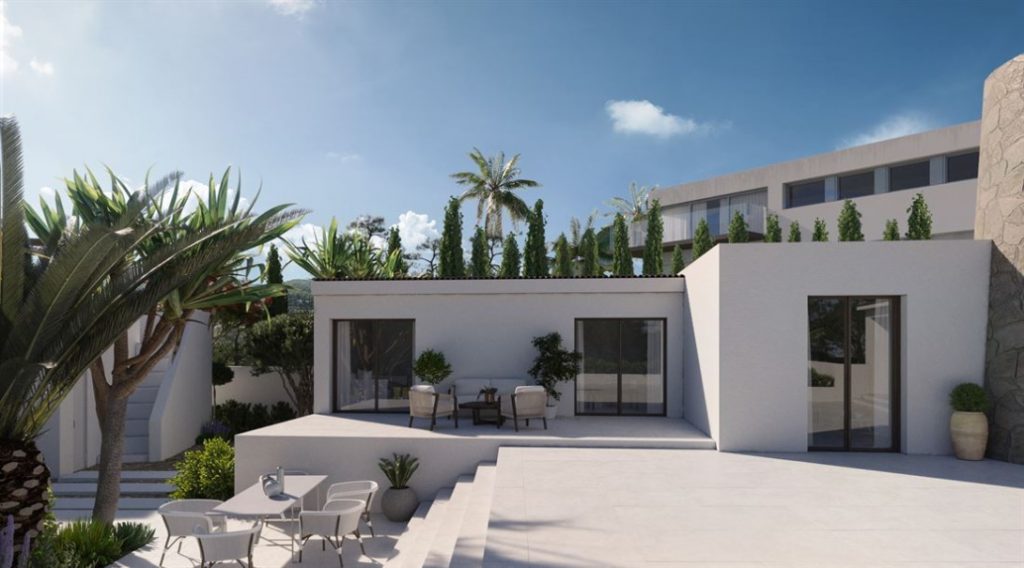 Modern restored villa with fantastic sea views in Cala Moli, Ibiza, Spain.