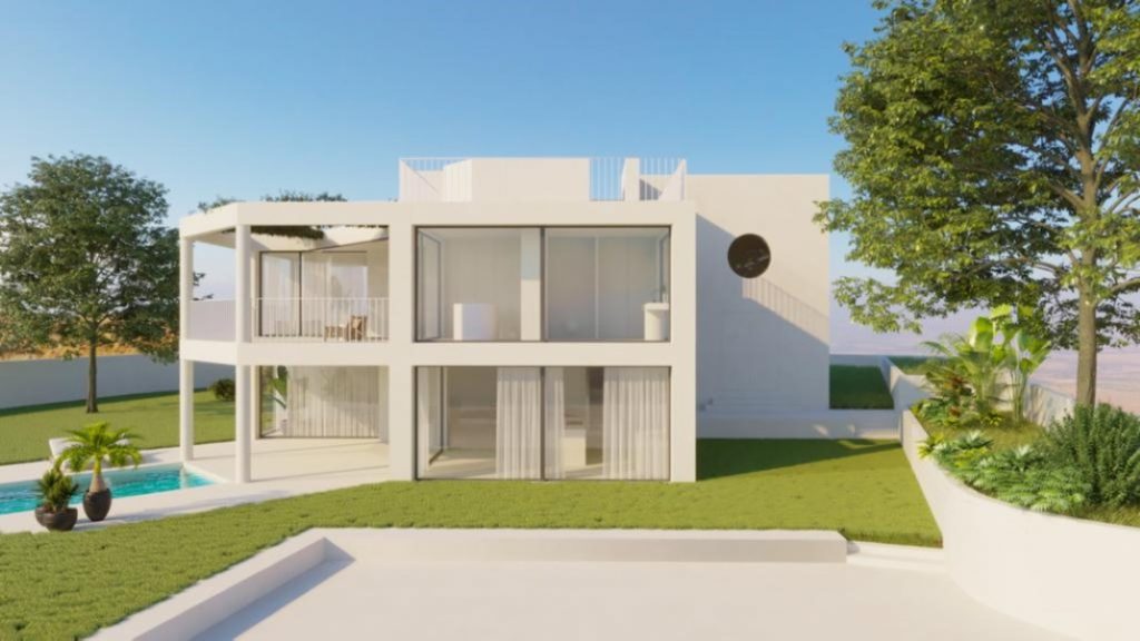 Newly build 6 bedroom modern villa close to the beach in Es Figueral, Ibiza, Spain.