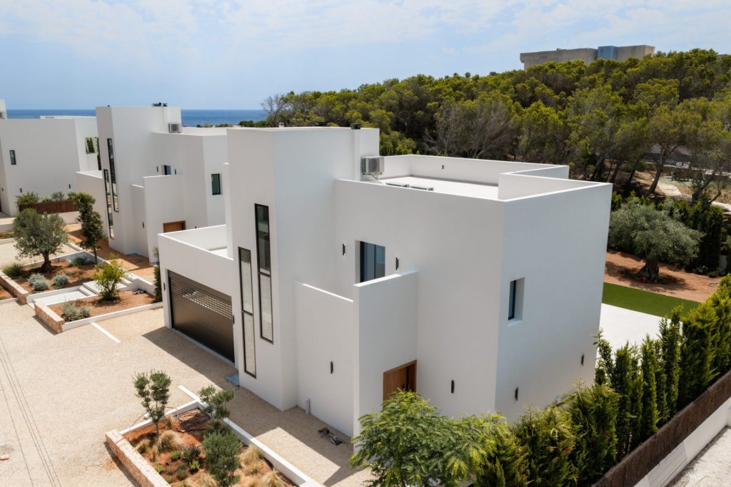 1 10 Santa Eularia Modern Villa Aerial View