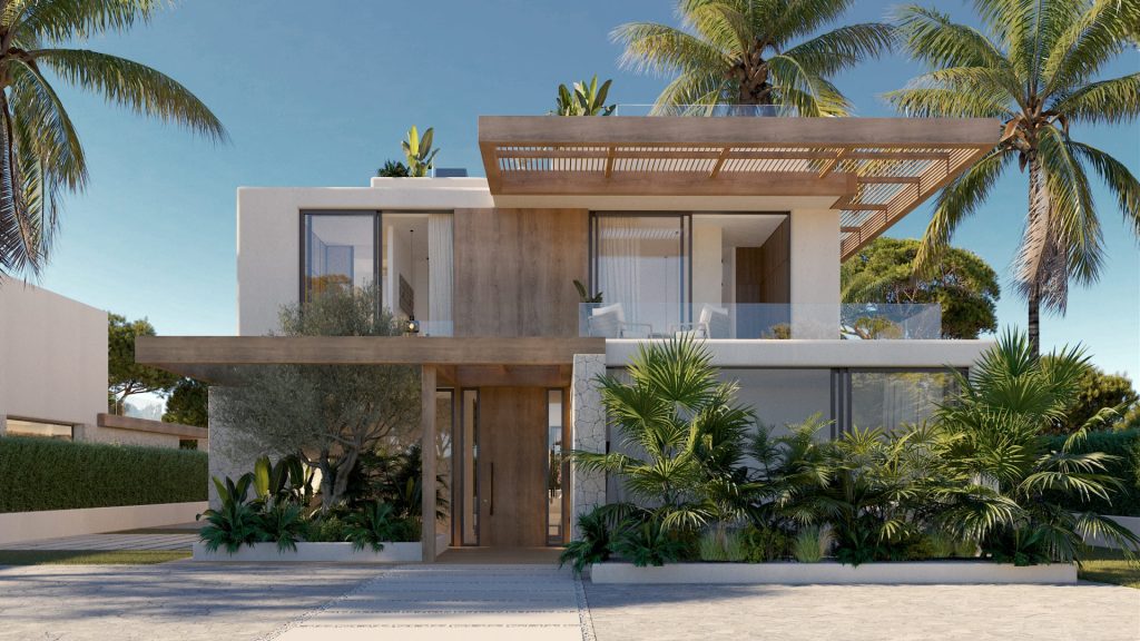 New Build Villas Rooftop Terrace Siesta Beach Santa Eulalia1