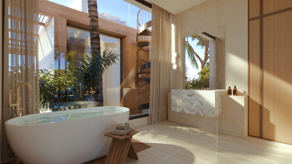 New Build Villas Rooftop Terrace Siesta Beach Santa Eulalia11